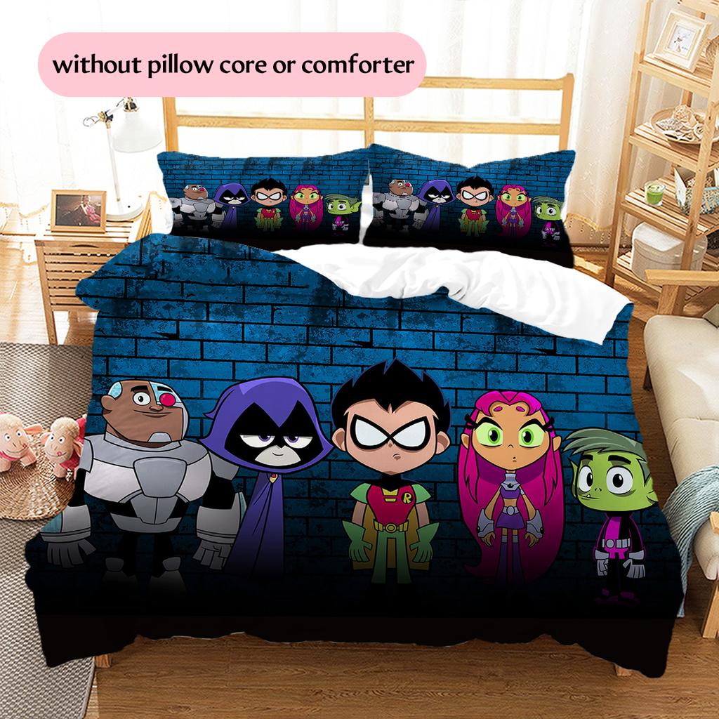Teen Titans Vai! Set Biancheria da Letto Stile Carino Copripiumino Federa Senza Imbottitura, Morbido Arredo Casa Camera da Letto, Regalo Perfetto per i Fan.chl