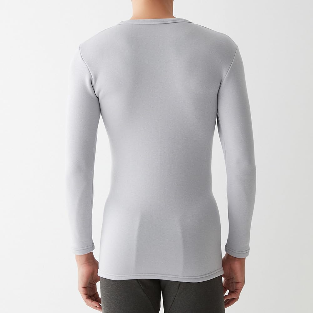 Gunze Hot Magic Extreme Long Inner Light Size M V-Neck Shirt, Men's, Gray, (MH0809N)