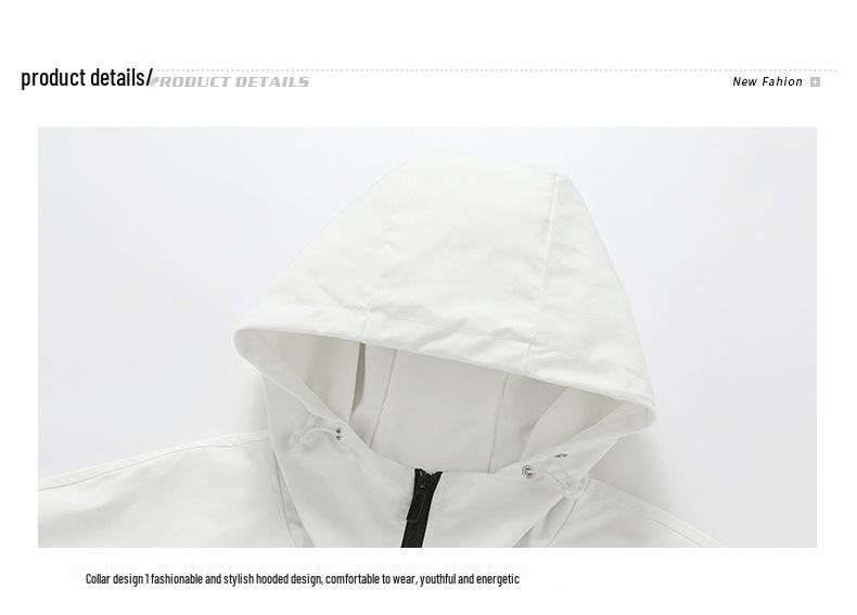 Unisex Korean-Style Color Block Baseball Jacket: Casual, Sporty, Hooded, Thin Windbreaker for Spring & Autumn with Long Sleeves.