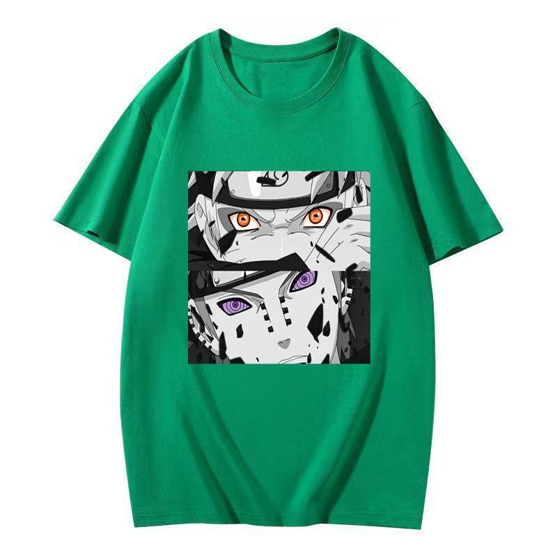 Japanese Anime Naruto Uchiha Itachi Printed T-shirt, Cotton Short Sleeve Unisex Fashion Street Couple Tops S