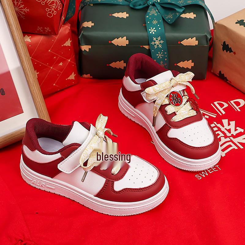 

Стильні червоні унісекс кеди 2026 року для учнів середньої та старшої початкової школи - Новорічні повсякденні 28