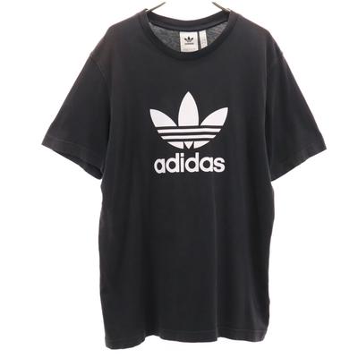 Adidas Trefoil logo potlač Krátke rukávy Tričko O čierna Pánske Použité