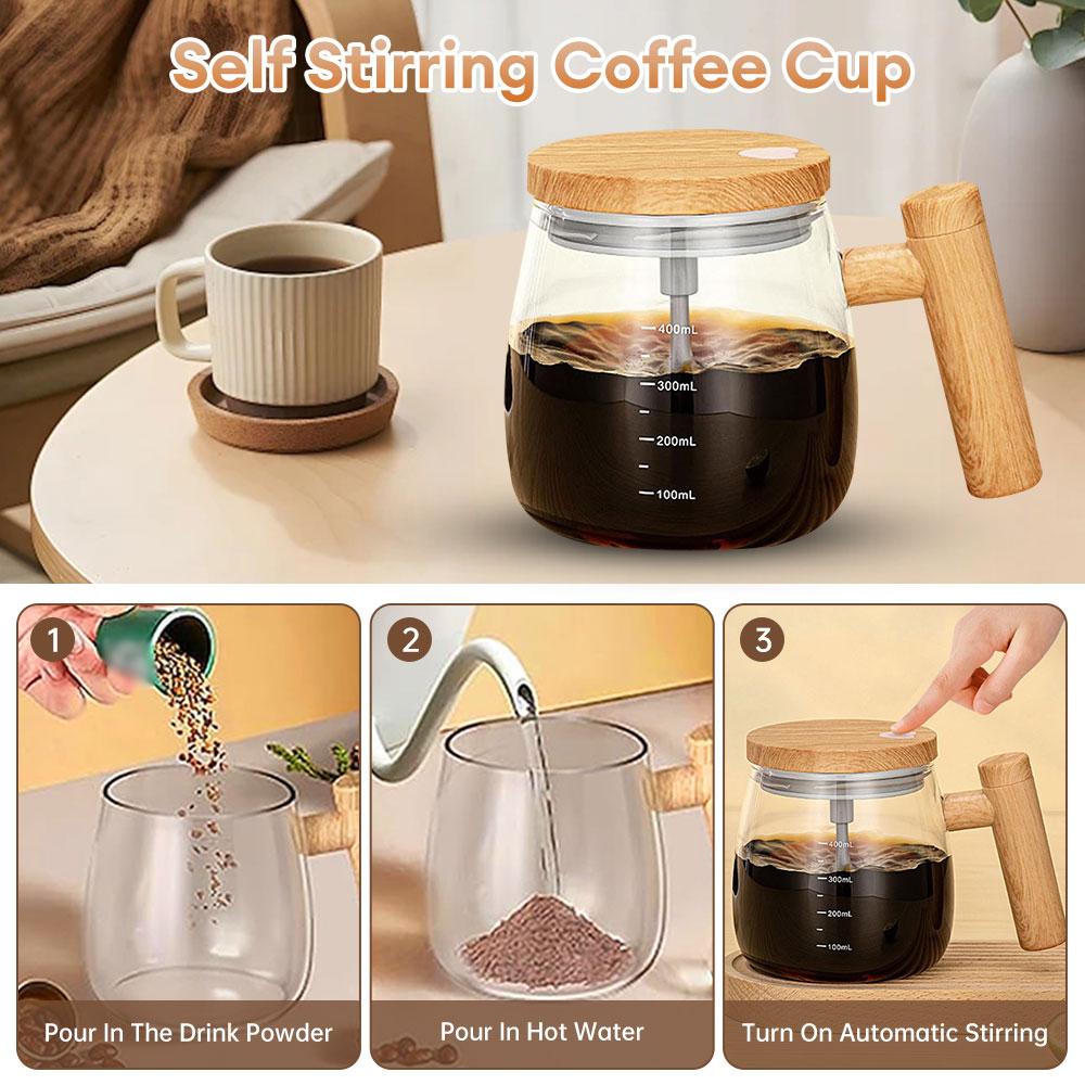 Automatic Stirring Coffee Cup Electric Stirring Mug Self Mixing Water Cup Glass Waterproof Protein Powder Tea Milk Cocoa Mix Cup