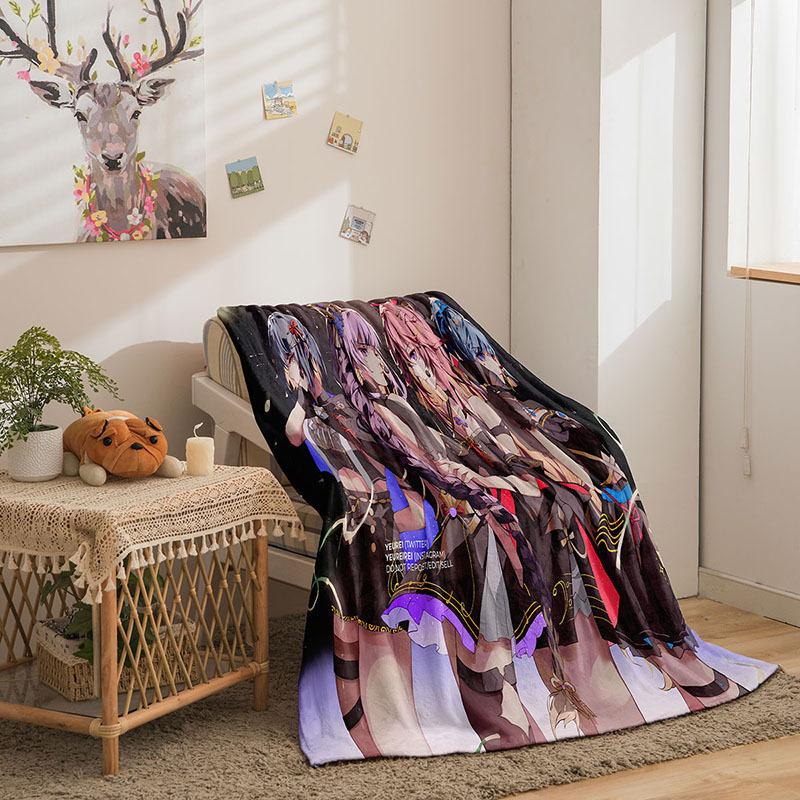 Cartoon Himan Yuanshen Series Double-Sided Flannel 3D Digital Printing Blanket Blanket