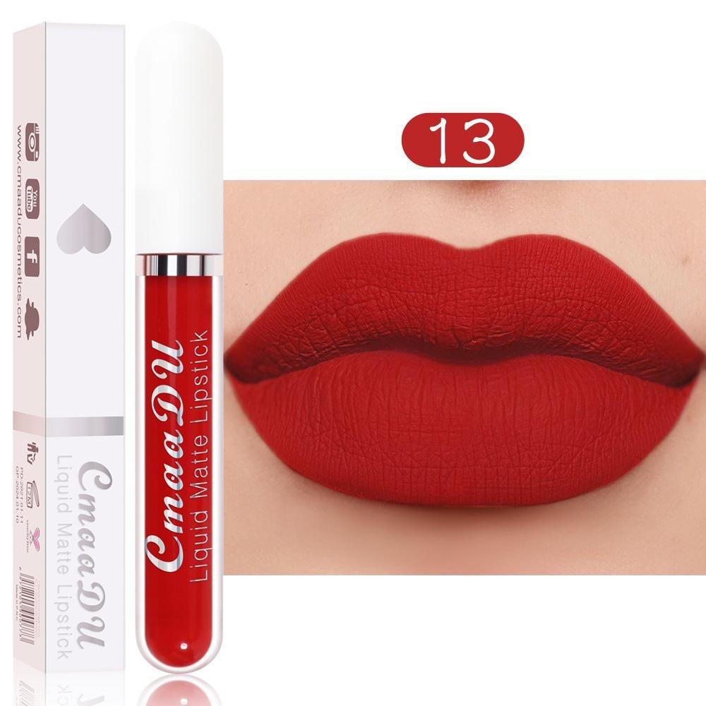 Sexy Velvet Matte Lip Gloss Flüssiger Lippenstift Lipgloss Beauty Red Nude Wasserfestes, langlebiges Make-up
