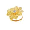 Exquisite Copper and Rhinestone Flower Napkin Rings for Hotels and Events