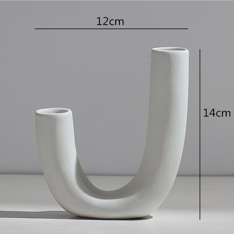Keramikvase Abstraktes Blumenarrangement Hydroponische Bastelarbeiten Ornamente Moderne Heimdekorationszubehör Weiße Vasen Dekoration