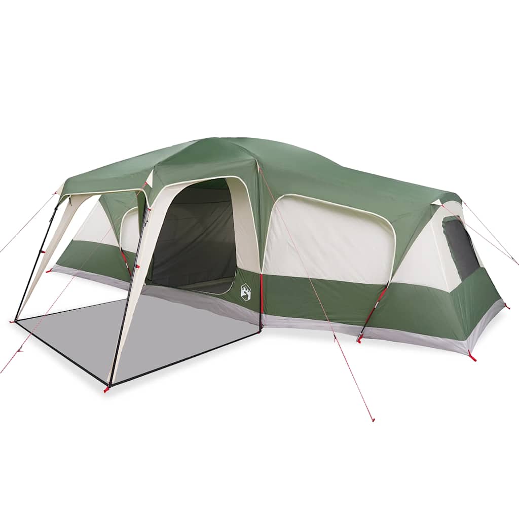 Family Tent with Porch 9 Person Capacity Green Waterproof