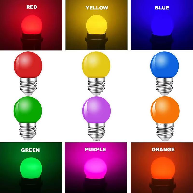 Colour LED Bulb E27 220V G45 7 Color RGB Lampada LED Lamp SMD3528 Holiday Christmas Lamparas LED Light Bulb Fashlight