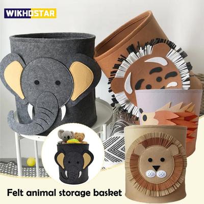 Filz Tier Spielzeug Aufbewahrungseimer Cartoon Tier Groß Tragbar Schmutzwäsche Schuhe Organizer Kleinkram Faltbare Aufbewahrungsbox Behälter