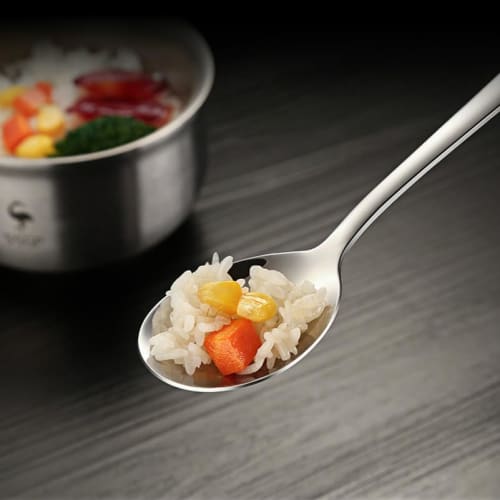 AOOSY 4-Piece Spoon Set, 22cm, Korean Style, 18-8 Stainless Steel, Dishwasher Safe, Commercial Use, Long, for Salads and Fried Rice