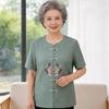 Stylish Summer Short-Sleeve Blouse for Middle-Aged & Elderly Women