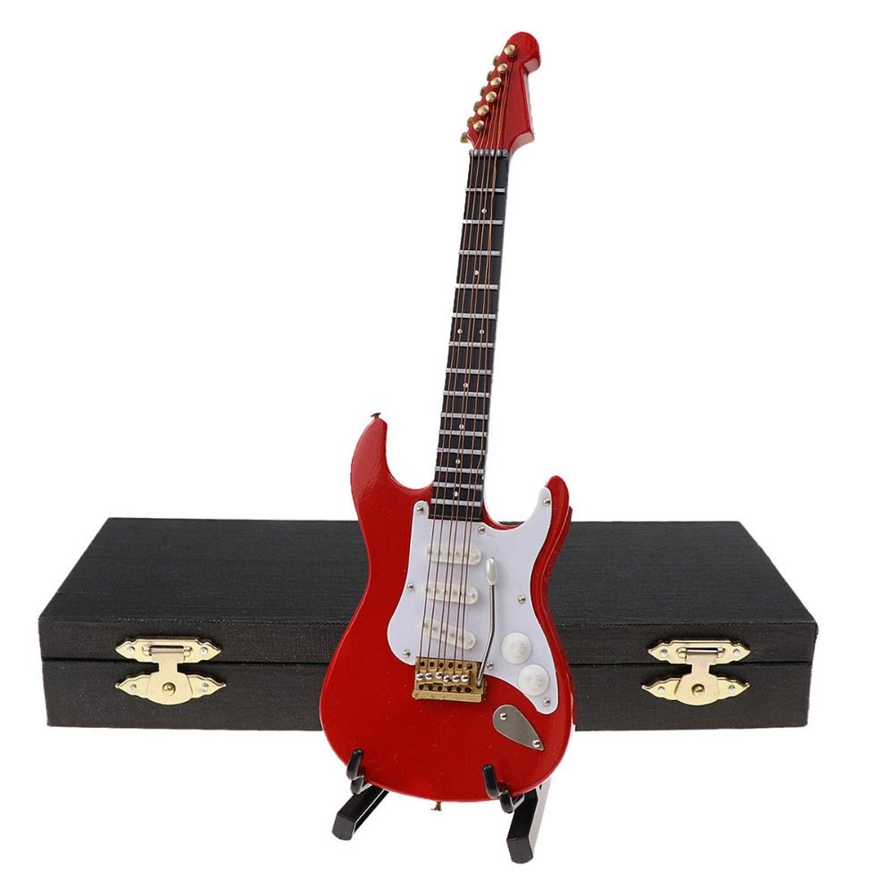 Wooden Mini Wooden Electric Guitar Mini Musical Instrument Model  Room Decoration