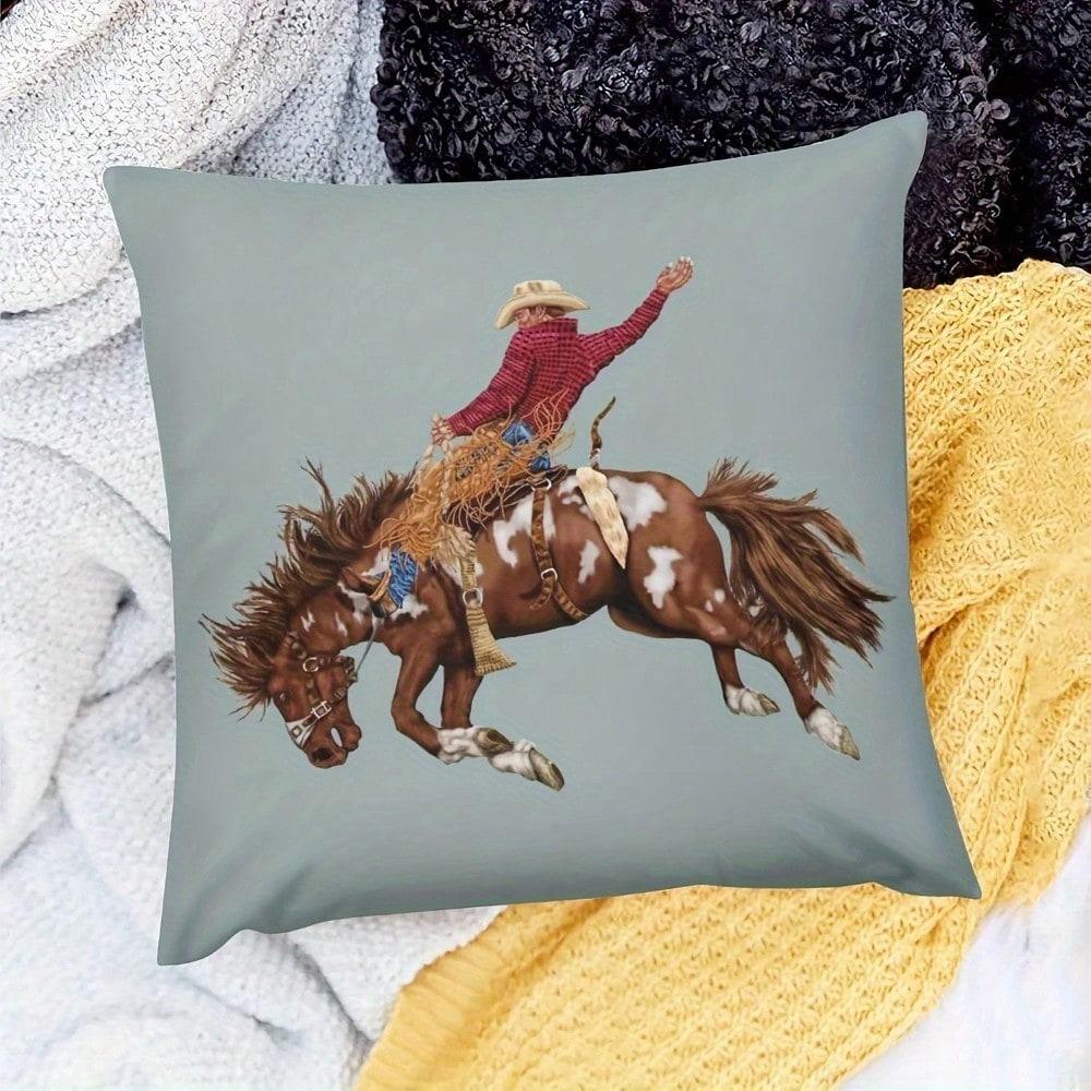 pc Western Cowboy Horse Throw Pillow Cover D DoubleSided Print Soft Polyester Cushion Case for Home Sofa Bedroom Car Interio