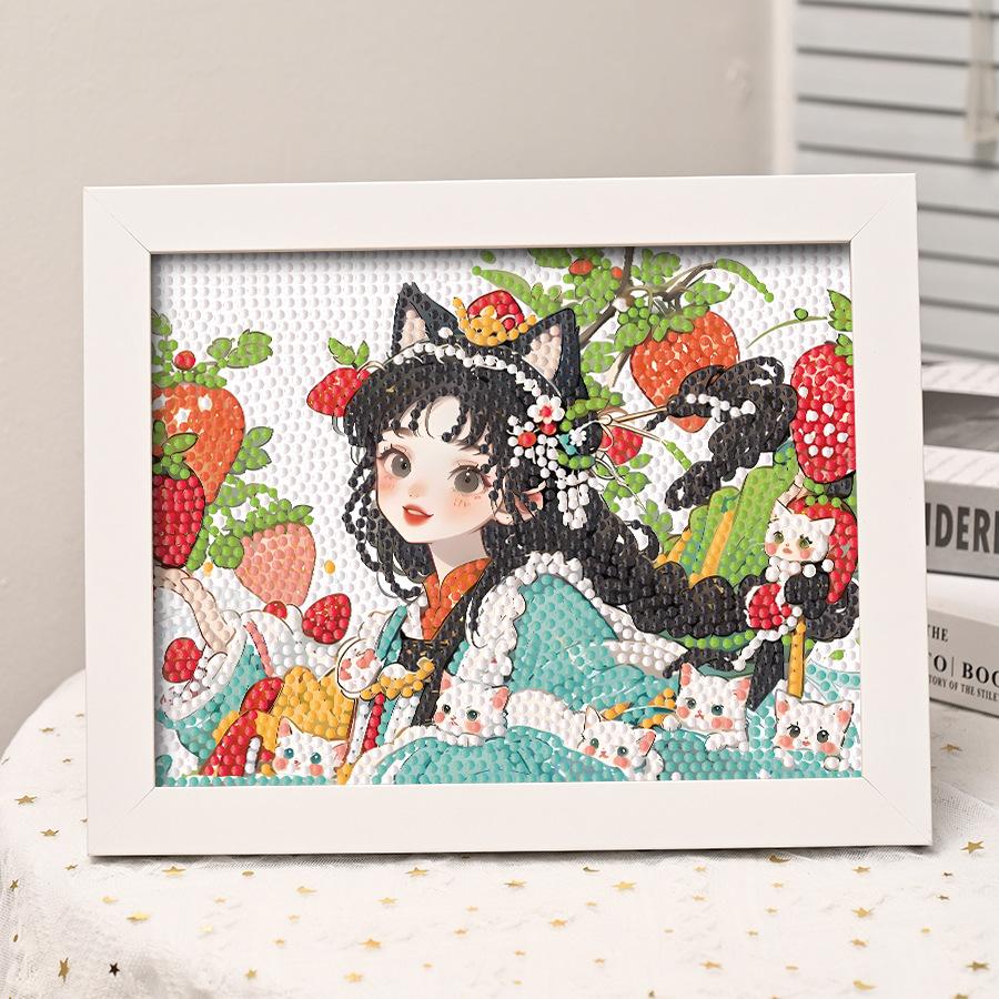 Strawberry Diamond Painting Diy Hand Sticker Diamond Tulip Sunflower Flower Girl Gives Girlfriend Birthday Gift
