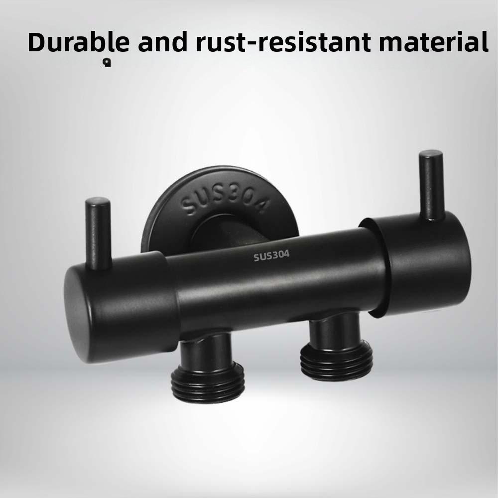 

T-Adapter 3 Way Triage Valves Copper Prevent Water Leakage 3 Way Switch Faucet Valve Three Function Durable Shower Tap Connector Black
