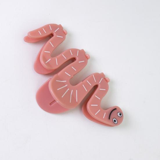 Hair Claw Pink Plastic Smile Face Hairpin Snake Shape Anti-slip Teeth Back Head Shark Hair Clip Hair Accessory