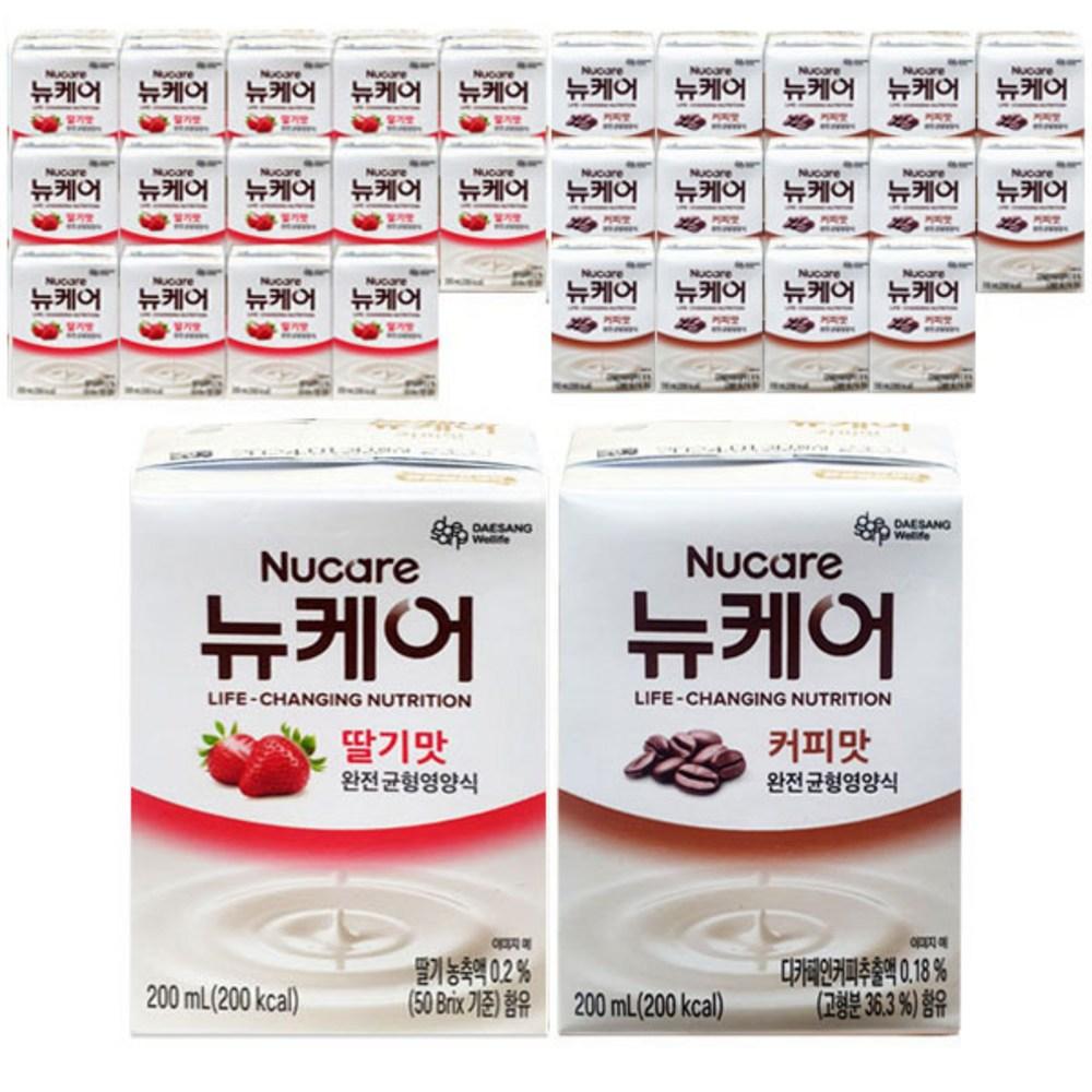 New Care Strawberry Flavor & Coffee Flavor (2 Flavors), 15 packs each, Balanced Nutritional Supplement for General | 200ml 30 pcs