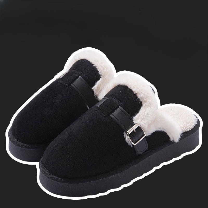 New Cotton Slippers, Warm Shoes, Plush Shoes, Indoor Anti-slip, and Outerwear Plush Shoes