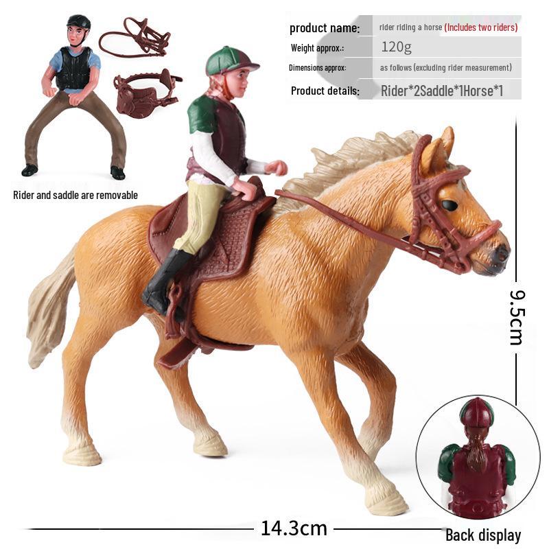Farm Animal and Human Figures Playset with Fences: Rabbit, Sheep, Donkey, Cow - Parent-Child Simulation Toy