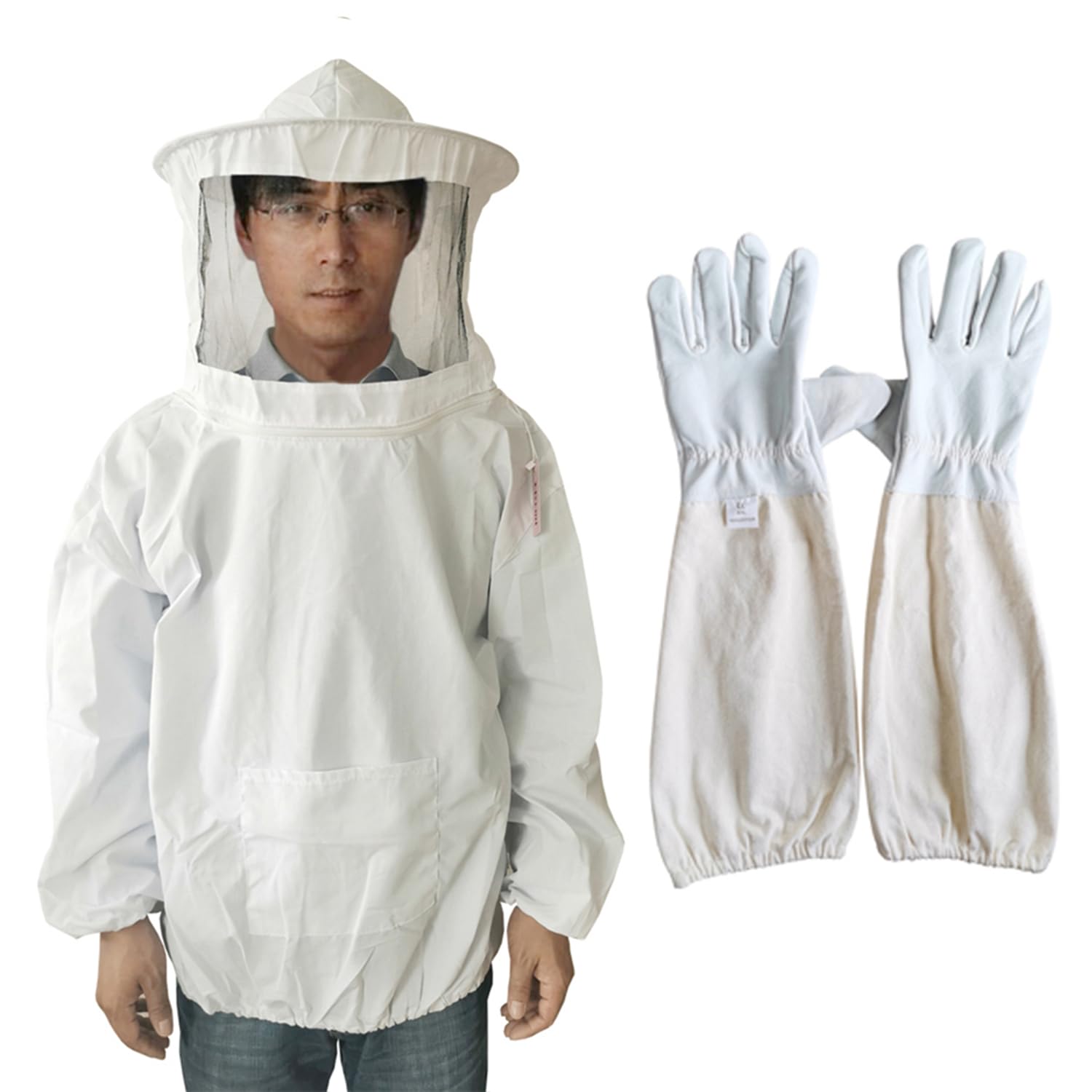 

GIYOMI Bee Protection Suit for Beekeeping Jacket with Veil and Face Easy to Put on and Take Includes Brush Bee and Pest Mosquito Insect and Outdoor белый
