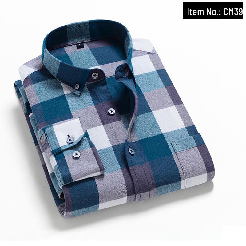 Men's Trendy Plaid Shirt: Long-Sleeved, Loose, Brushed Casual Jacket for Spring, Summer, and Autumn