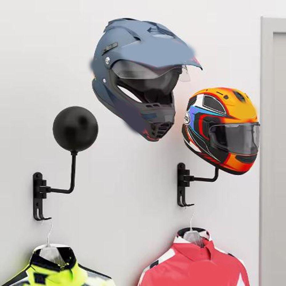 Wall Mounted 180° Rotation Helmet Hanger Space Aluminum Helmet Display Rack  Garage Organizer
