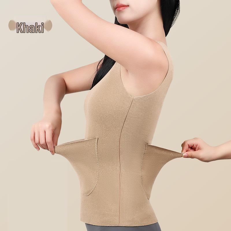 Women's 2025 Warm Vest: Winter Seamless Base Layer with Front & Back Pockets