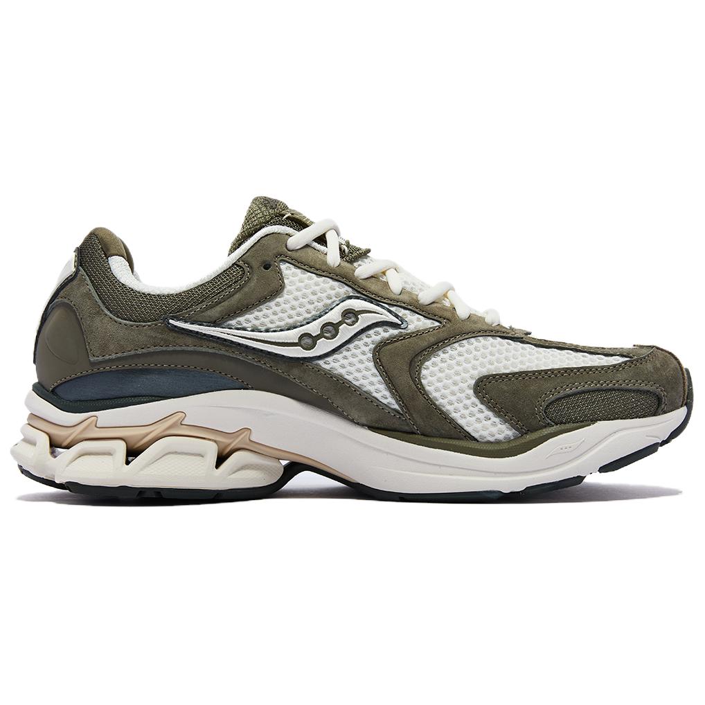 Saucony Grid Fusion LC Unisex Beige Green Retro Running Shoes S79093-3