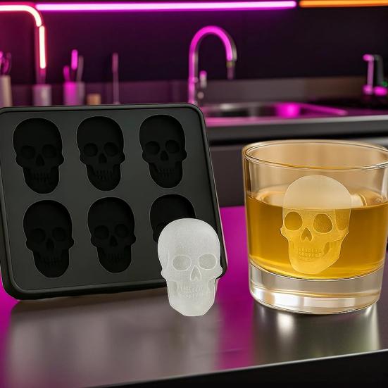 Skull Ice Mold Butt Silicone Ice Cube Mold 6-Cell BPA-Free Ice Cube Maker Dishwasher Safe Ice Mold for Whiskey Cocktails Juice