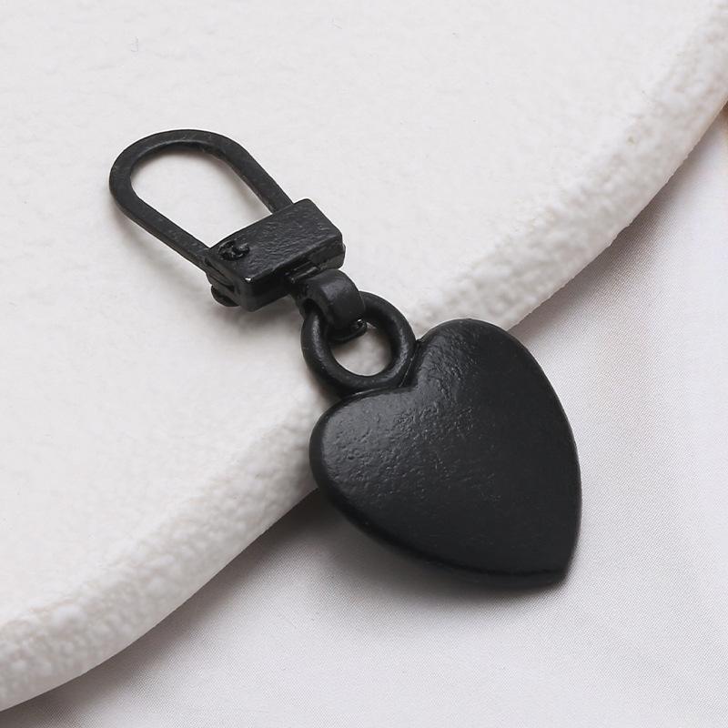 5PCS Sewing Zippers Puller Head Heart Shape Detachable Metal Zipper Slider Repair Kits for Bags Backpack Coat Zipper Pull Tab