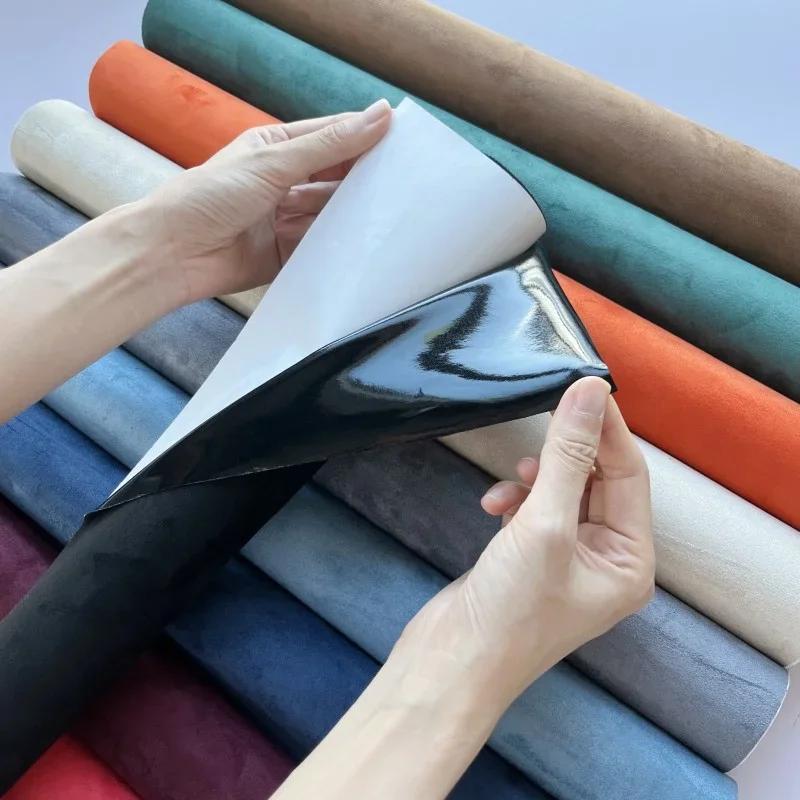 High-end Suede Self Adhesive Leather Repairs for Car Interior Door Panel Velvet Fabric DIY Sticker Furniture Sofa Renovation