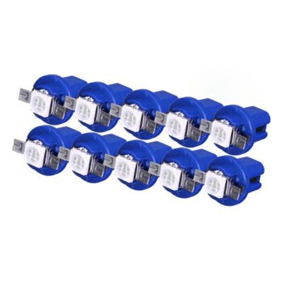 10Pcs T5 B8.5D Blue Speed meter LED Dashboard Light Car Interior Bulbs Auto