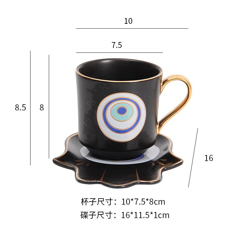 Creative Turkish Blue Evil Eye Cup And Hamsa Hand Saucer Coffee Tea Milk Water Mug Modern Room Decoration Ceramic Gifts