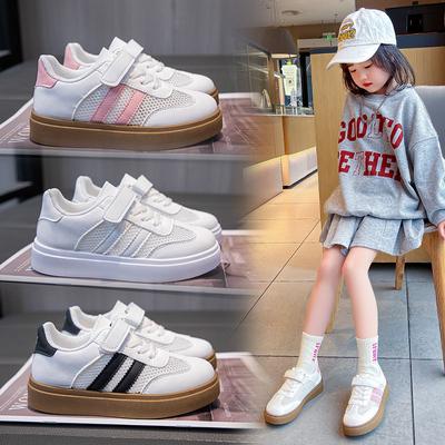 Sommer Kinder Sport Einlagige Mesh Schuhe, Mesh Atmungsaktive Weiße Sneakers