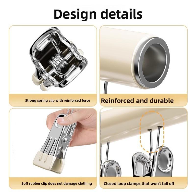 Multi-Clip Multifunctional Balcony Anti-Slip Windproof Clothes Drying Rack