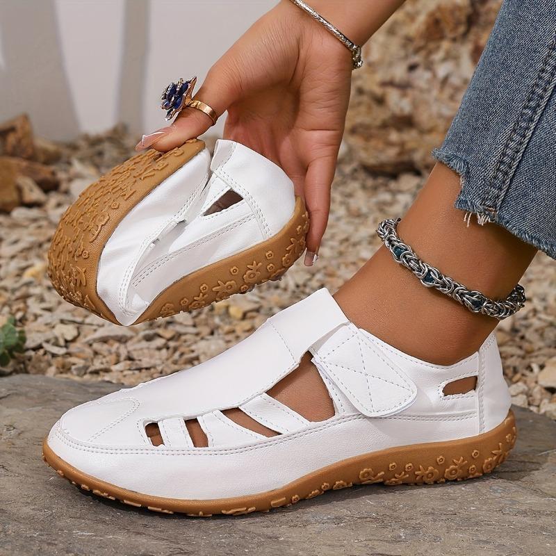 Versatile Women's Flat Sandals Closed Toe Sports Sandals Solid Color