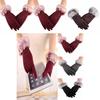 Luxurious Womens Fashion Winter Outdoor Sport Warm Fur Crystal Thick Finger Gloves Mittens