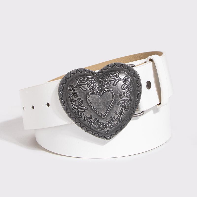 Retro Love Y2K Women's Carved Belt for Jeans and Workwear