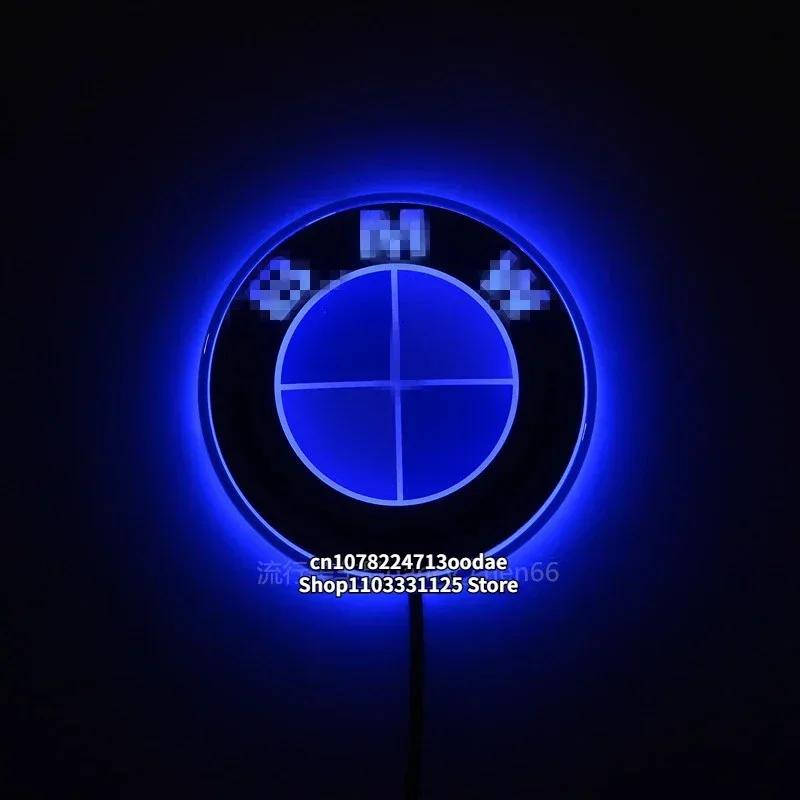 

Interior Mouldings Hot 2025 82mm Car Hood Badge LED Beacon Trunk Lighting Emblem Suitable For BMW Car Modification Accessories 82mm