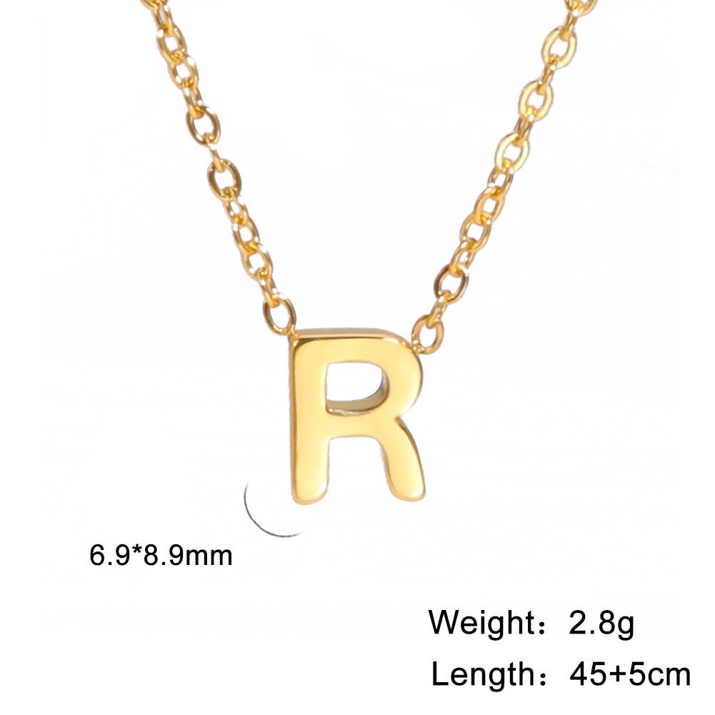 Stylish Women's Non-fading Titanium Steel Letter Pendant Necklace - 26 Unique Designs