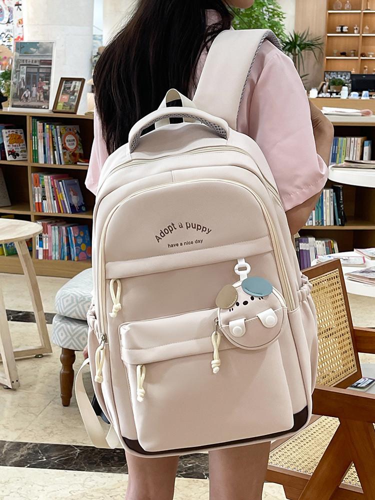 Unisex Casual Backpack With Waterresistant Twill Fabric For School And Travel