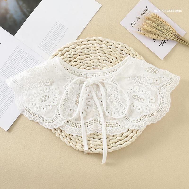 Women Thick False Collar Shawl Padded Quilted Plaid Texture Ruffles Necklace Scarf Winter Capelet Neck Cover Warmer