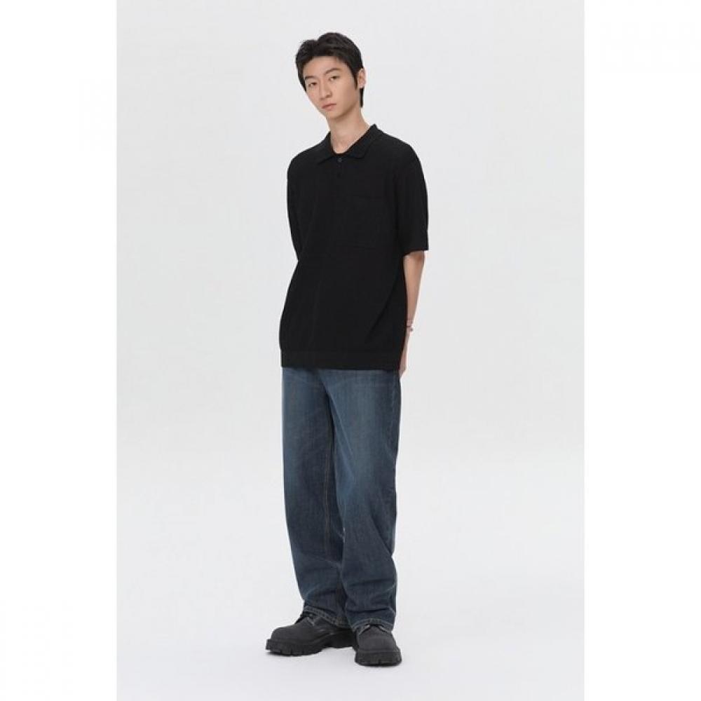Customellow Black Texture Knit Sweater C9wam26411bkx