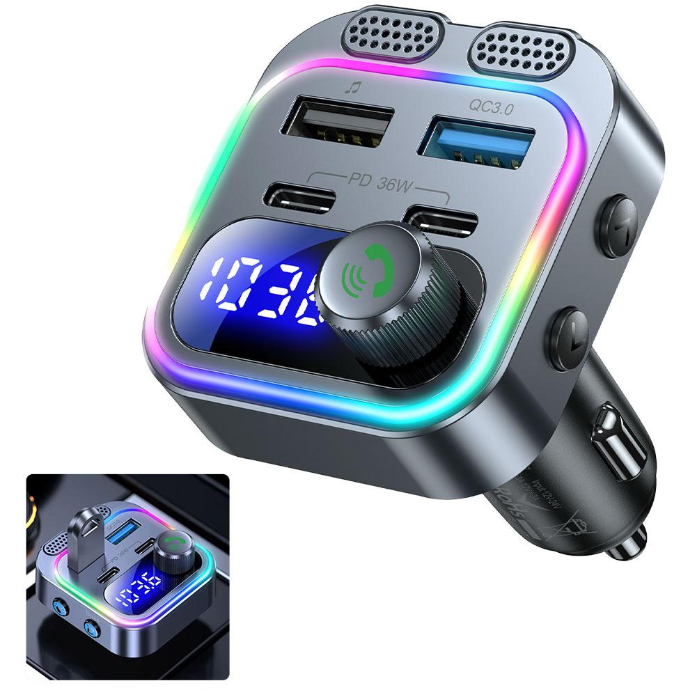 FM Transmitter Multifunctional Car MP3 Player Dual PD Type-C Car Bluetooth 36W Port Charging 5.0 Fast Electronic K9X4