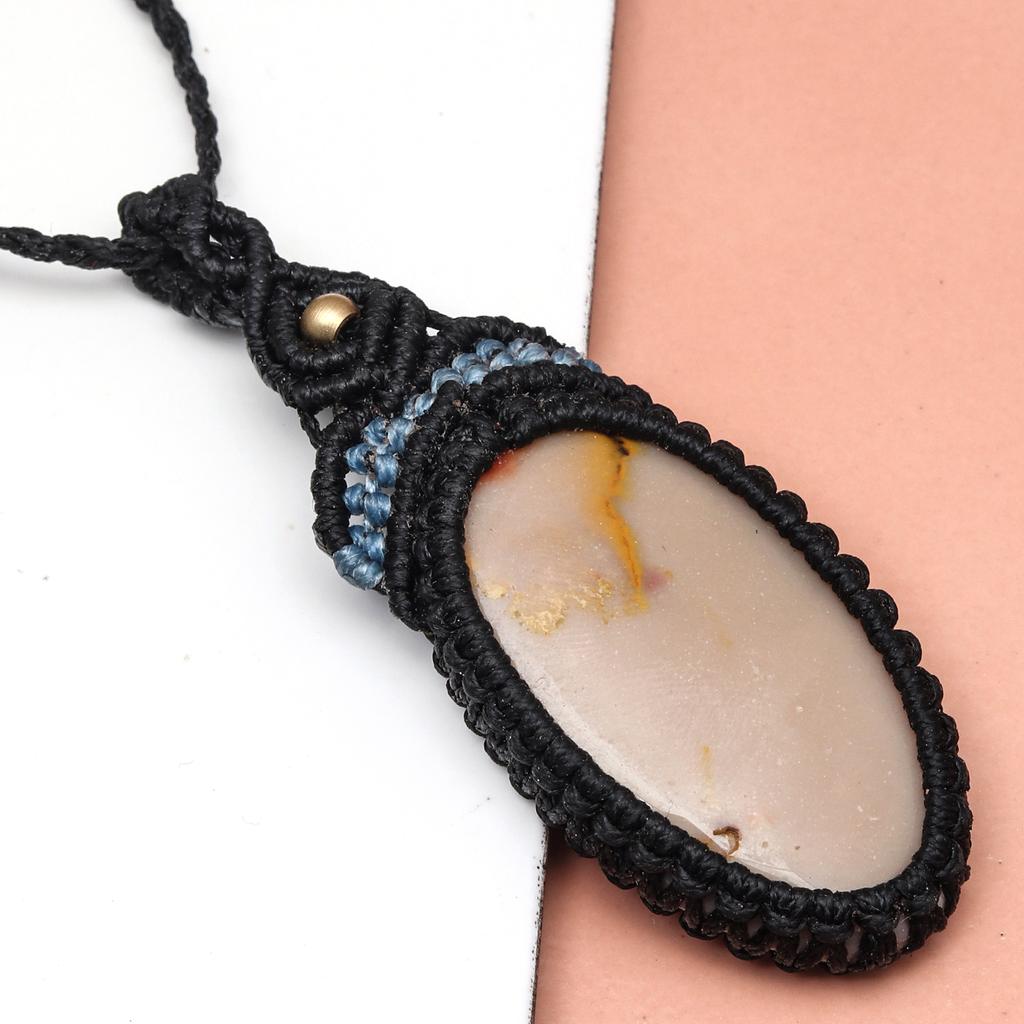 Macrame Thread Gemstone Handmade Jewelry 20-36''Ad Wild Horse Jasper Pendant