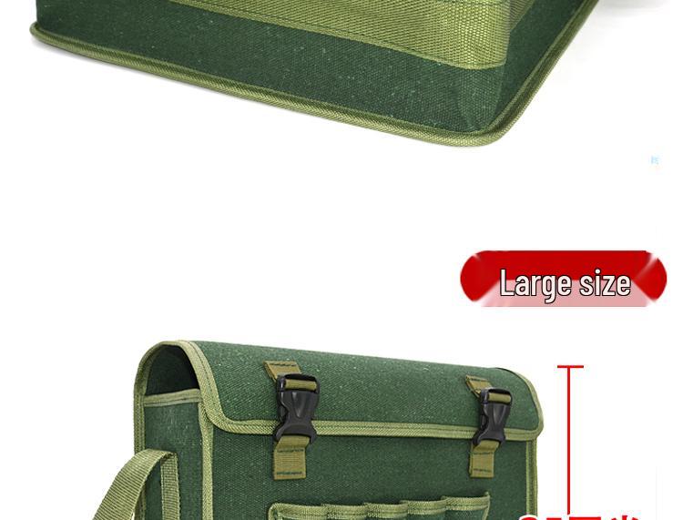 Thickened Canvas Toolkit: Wear-Resistant Carpentry, Tiling & Plumbing Messenger Bag with Multiple Pockets for Electricians.