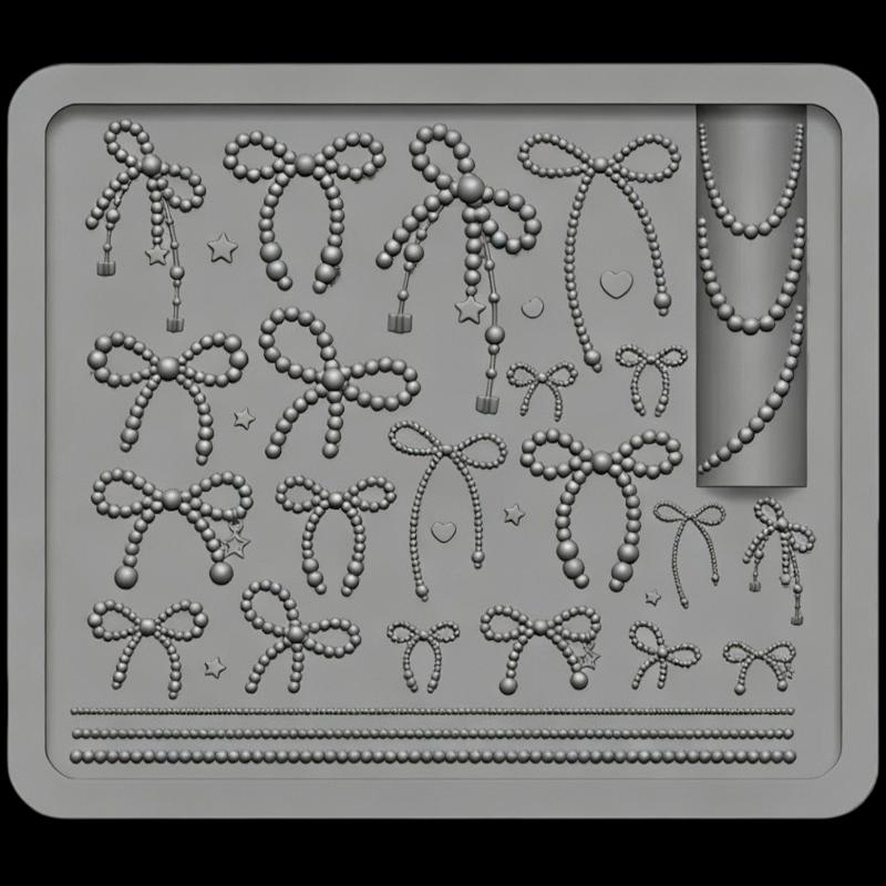 Molde de Silicone para Nail Art Laço 3D Concha do Mar Estrela do Mar Conjunto de 1 ou 3 Peças para Design de Unhas Acrílicas em Gel DIY Salão Uso Doméstico