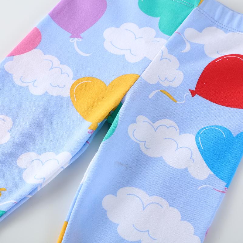 Girls Bottoming Trousers Elastic Spring And Autumn New Love Pattern Trousers Children Little Girl Baby Slim Bottoming Trousers