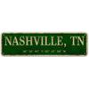 LINStore Nashville, TN City Sign Rustic Vintage Metal Art Wall Decor Office/Home/Classroom 4” X 16”